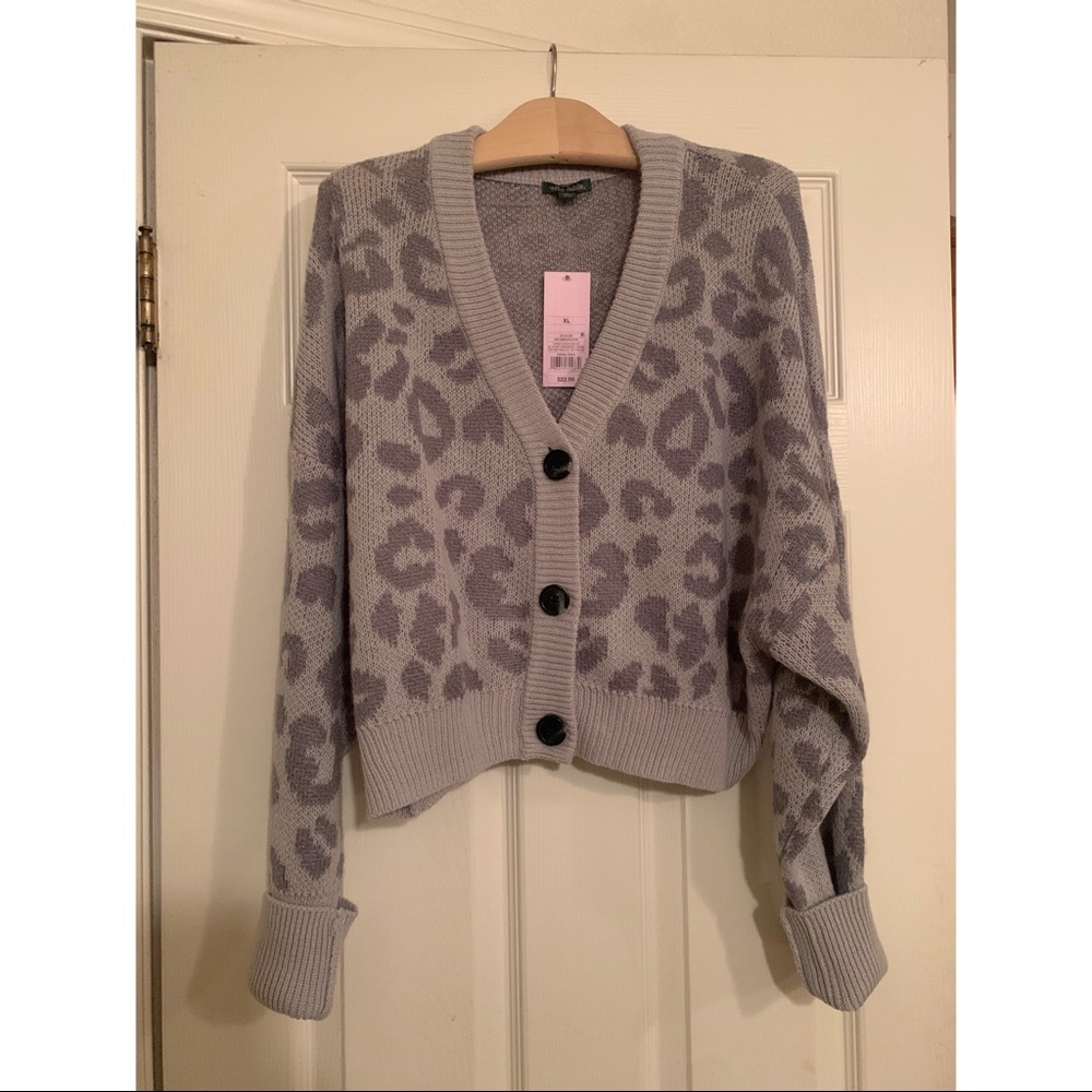 Gray Button Up Sweater